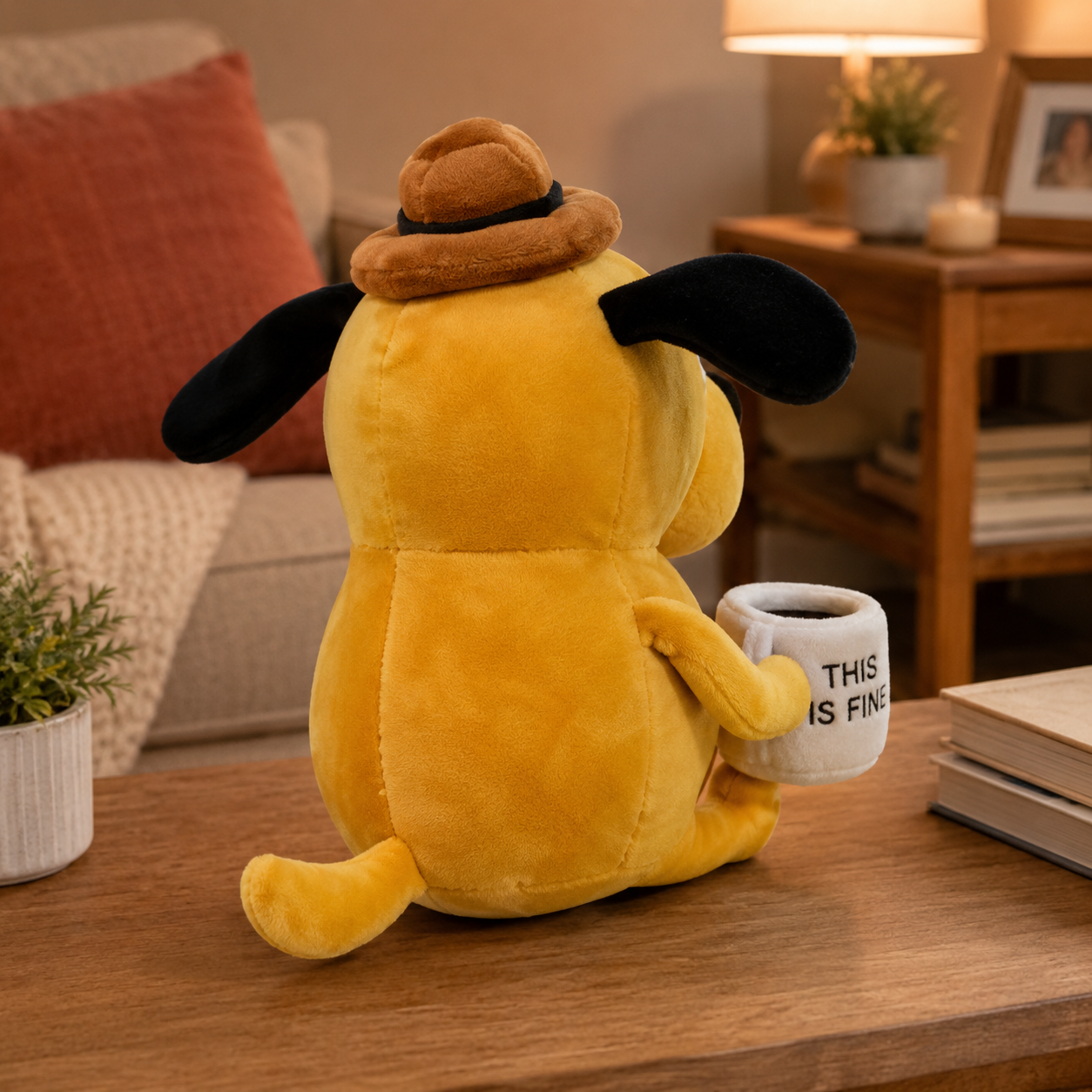 This Is Fine Coffee Dog Plush