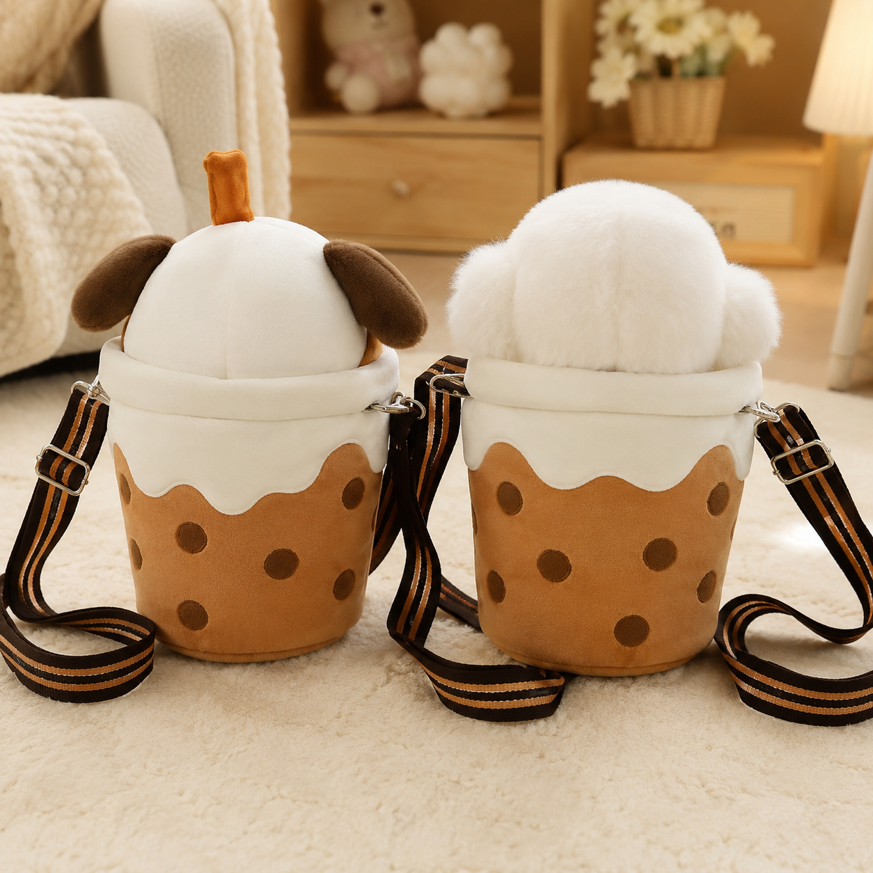 Kawaii Dog Stuffed In Boba Tea Plush