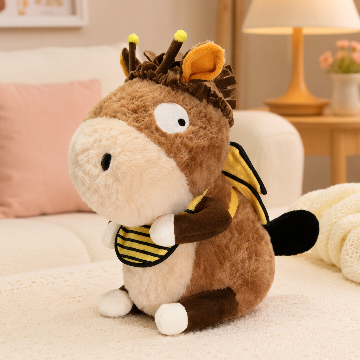 Fluffy Donkey Bee Plush