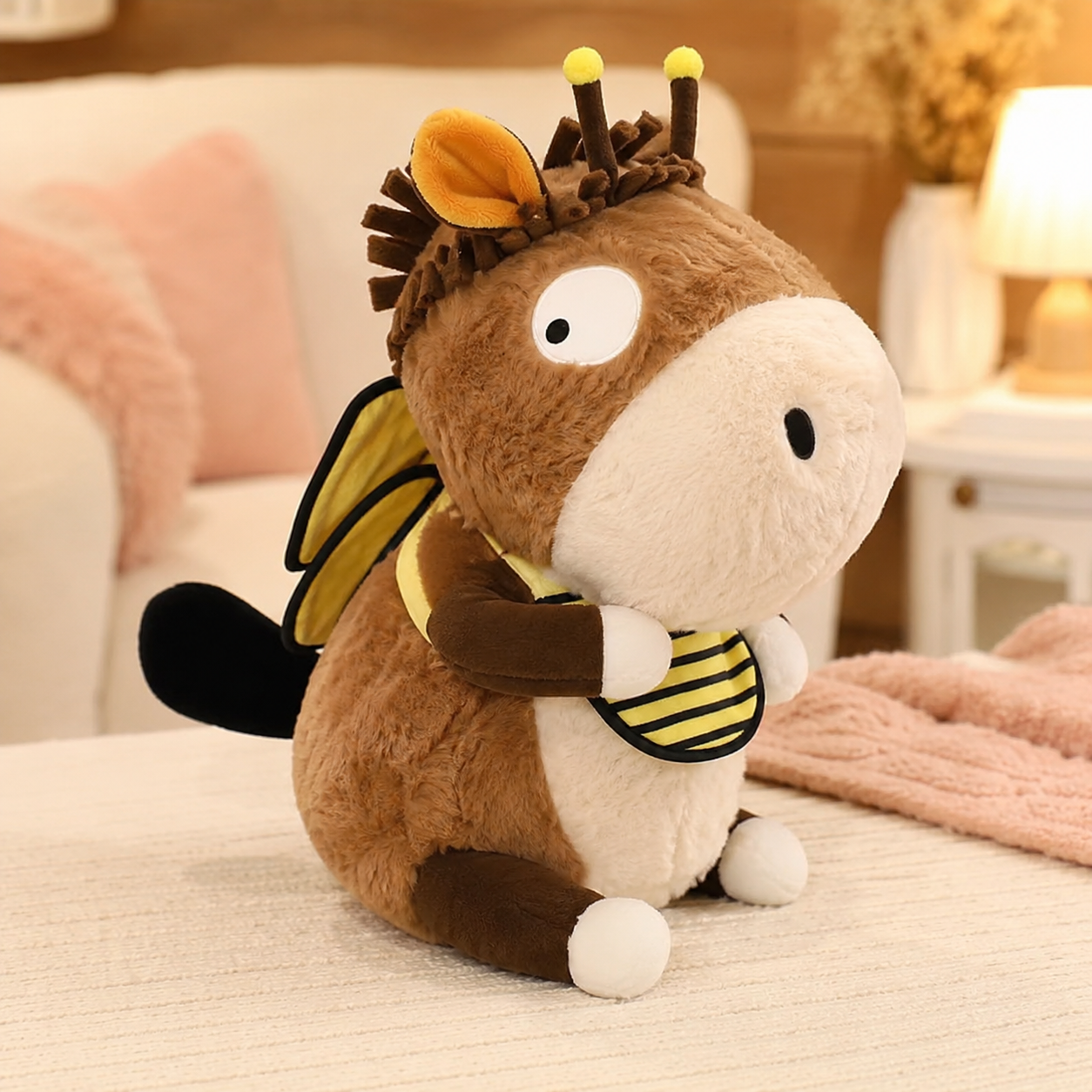 Fluffy Donkey Bee Plush
