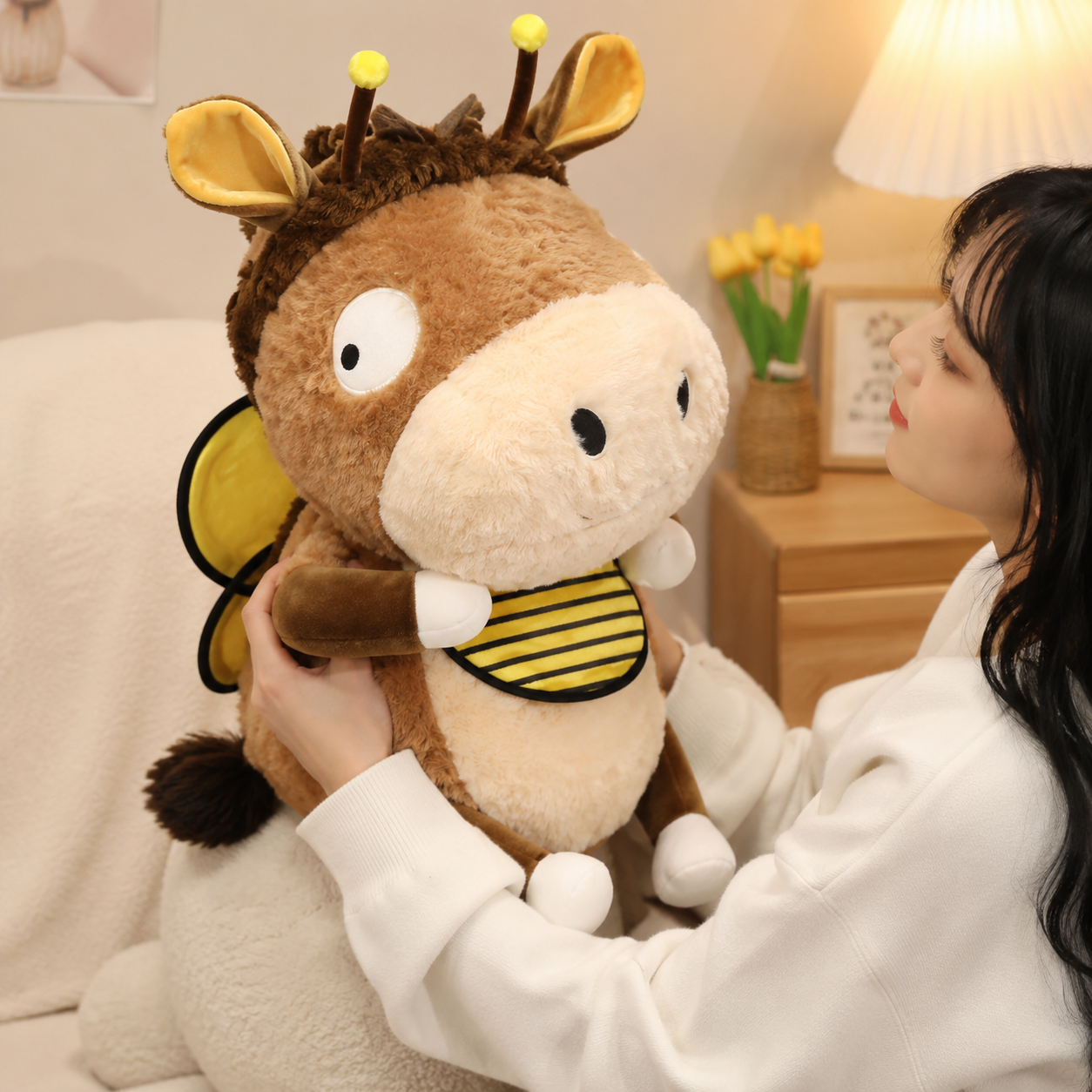 Fluffy Donkey Bee Plush