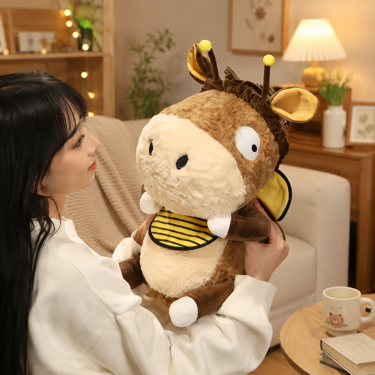 Fluffy Donkey Bee Plush