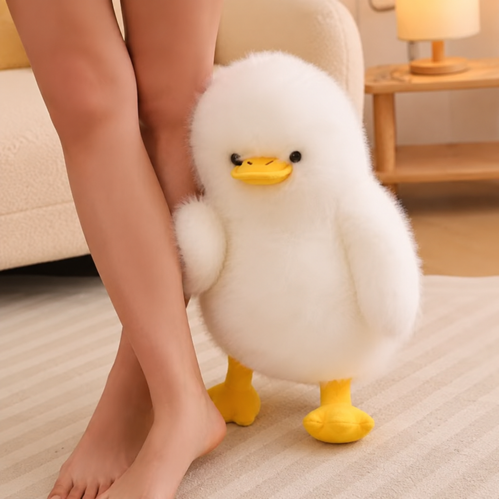 Fat White Fluffy Duck Plush