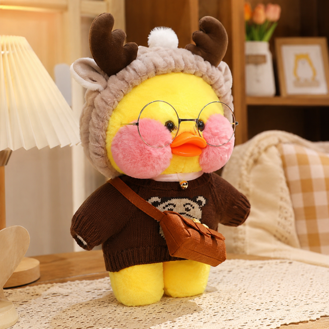 Brown Sweater Nerdy Duck Plush