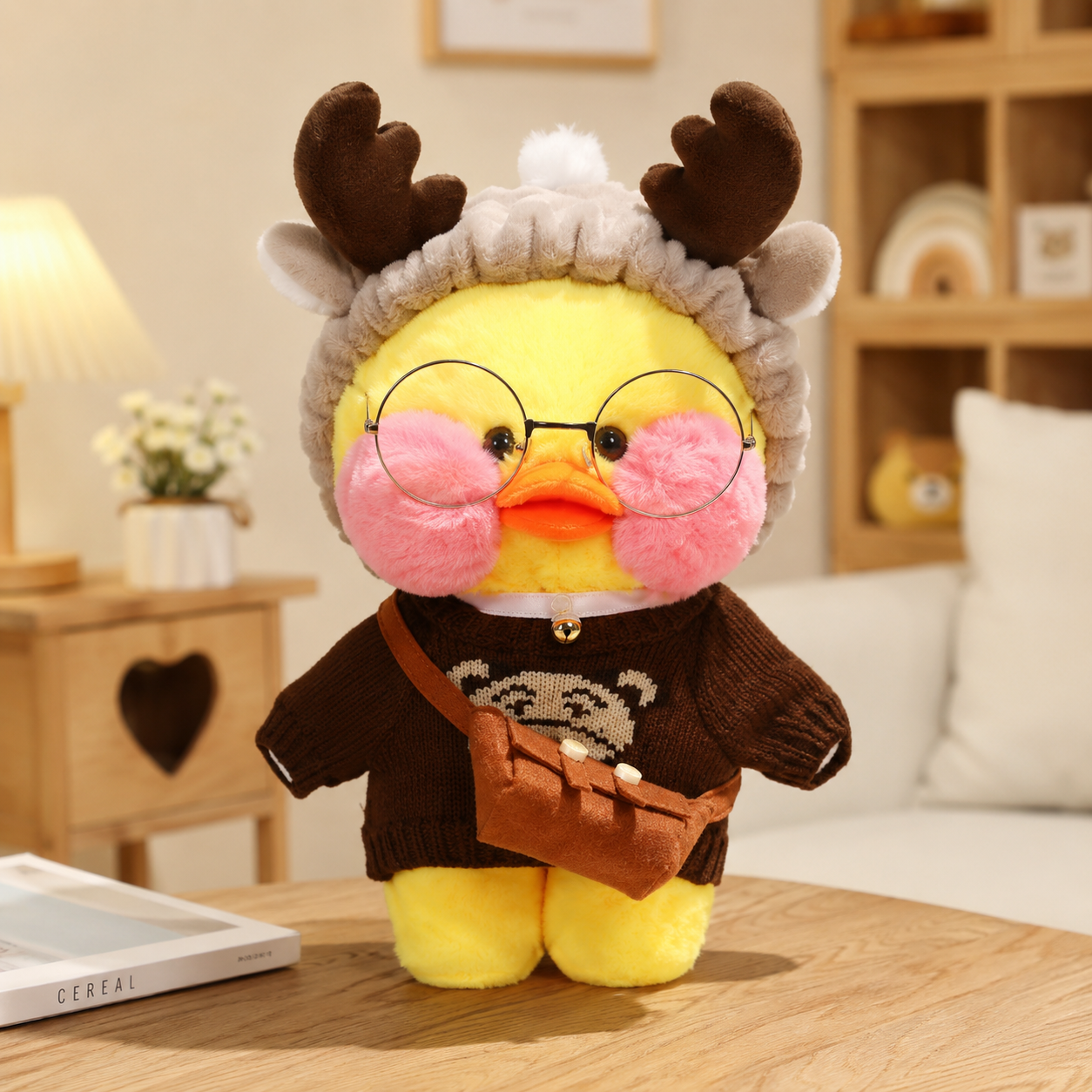 Brown Sweater Nerdy Duck Plush