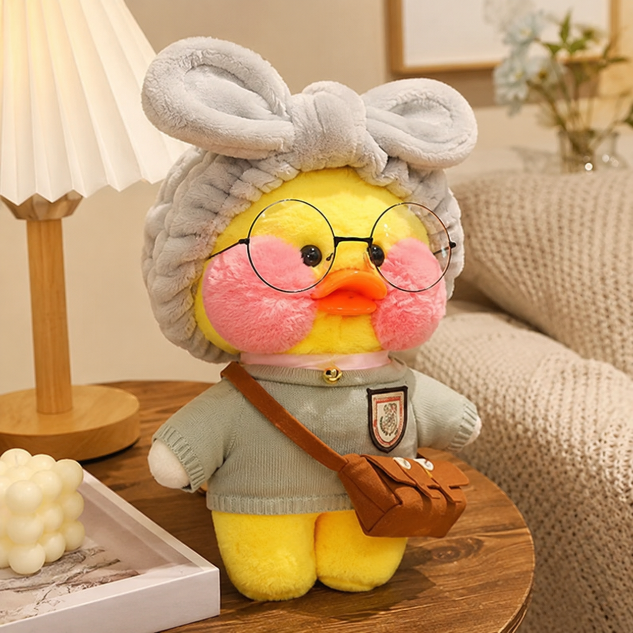 Grey Sweater Nerdy Duck Plush