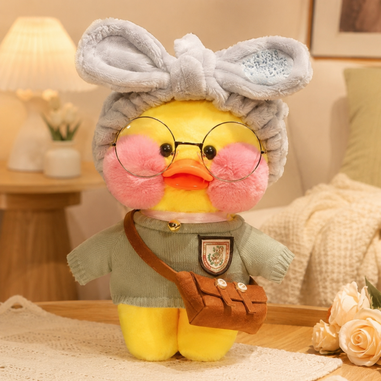 Grey Sweater Nerdy Duck Plush