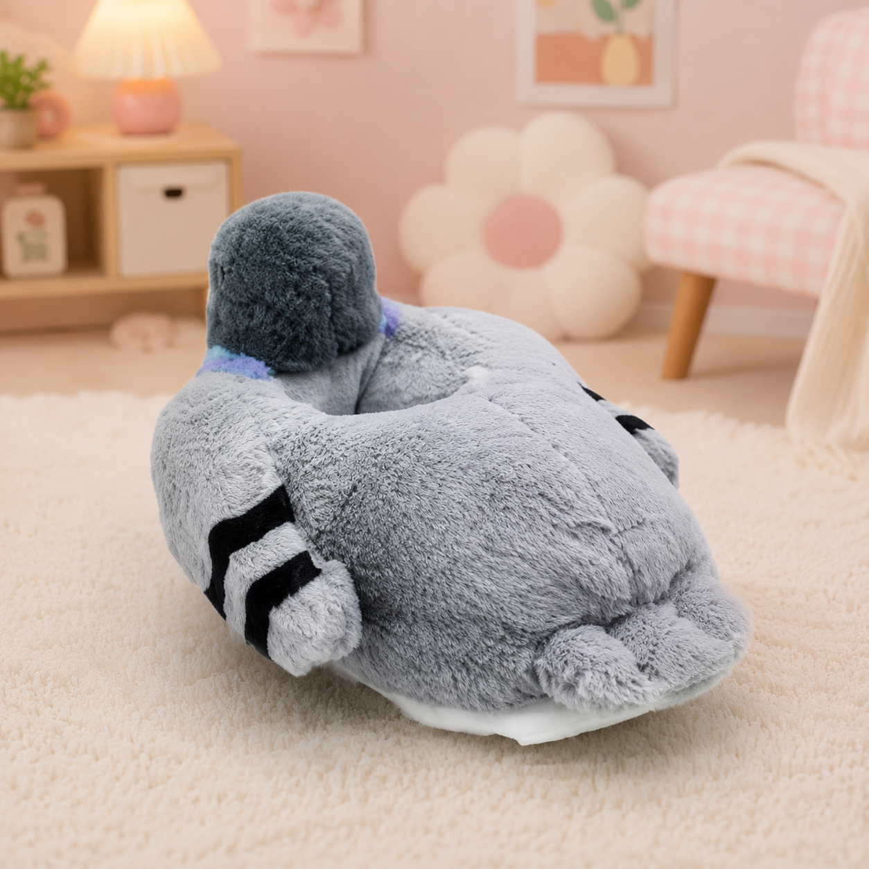 Cute Fluffy Pigeon Slippers