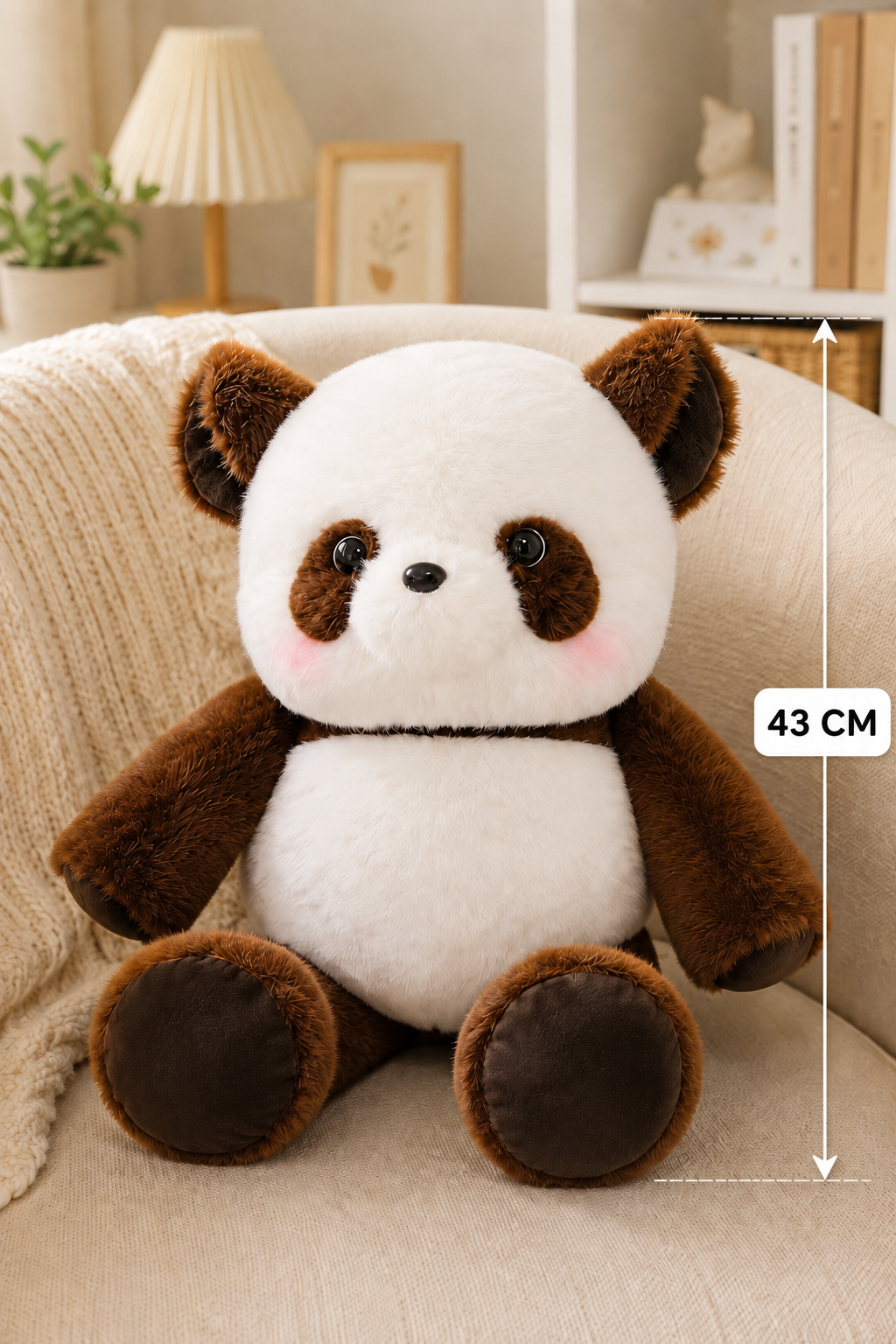 Soft Fluffy Brown Panda Plush