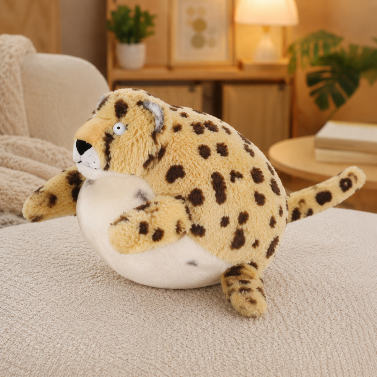 Fat Leopard plush figure with a gentle soft-toy look