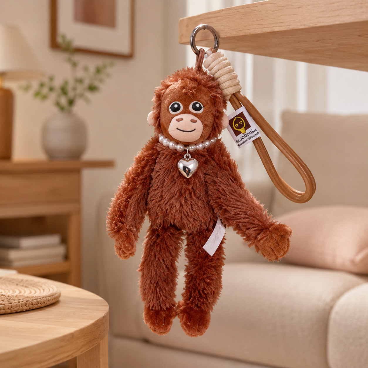 Fuzzy Punch Monkey Keychain