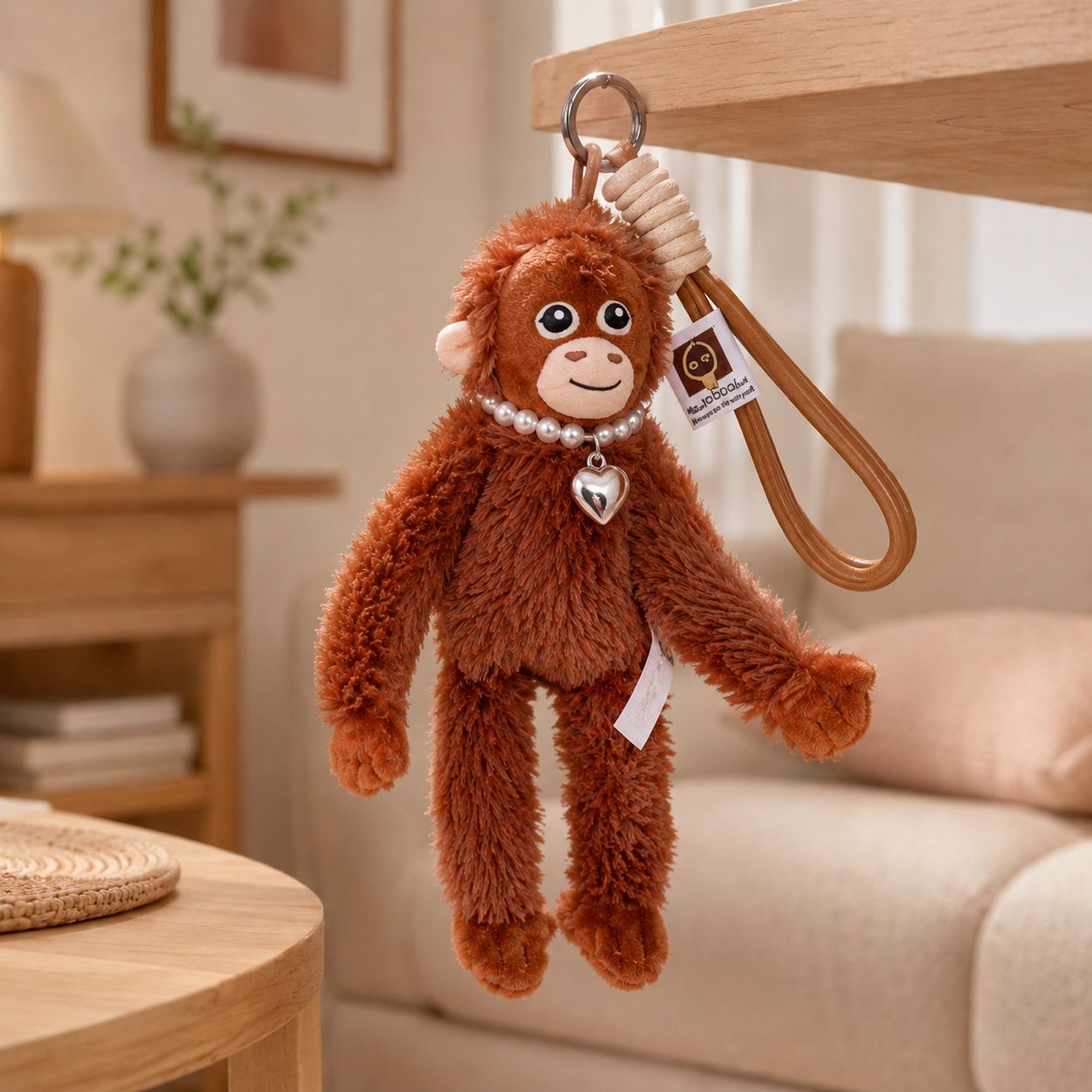 Fuzzy Punch Monkey Keychain