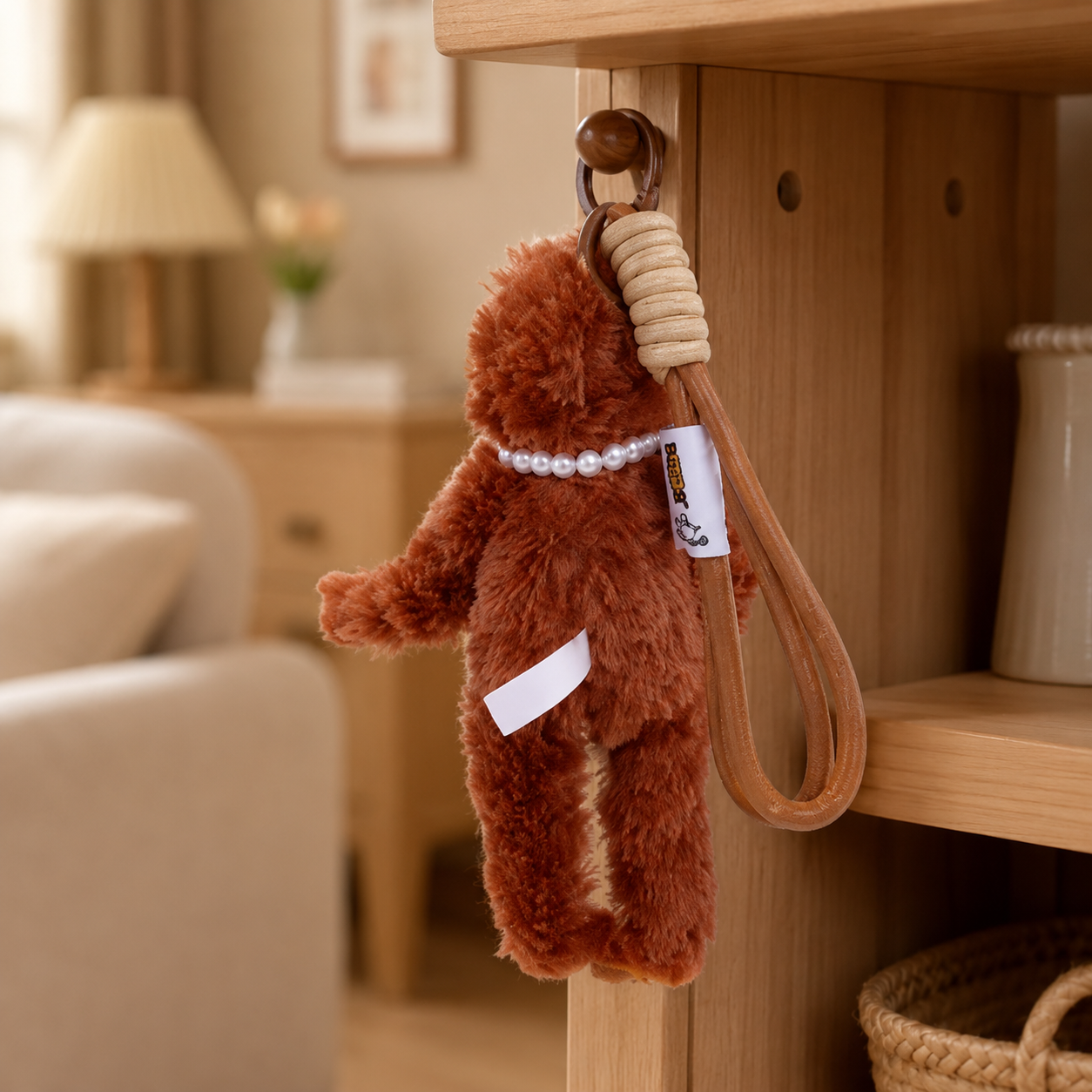 Fuzzy Punch Monkey Keychain