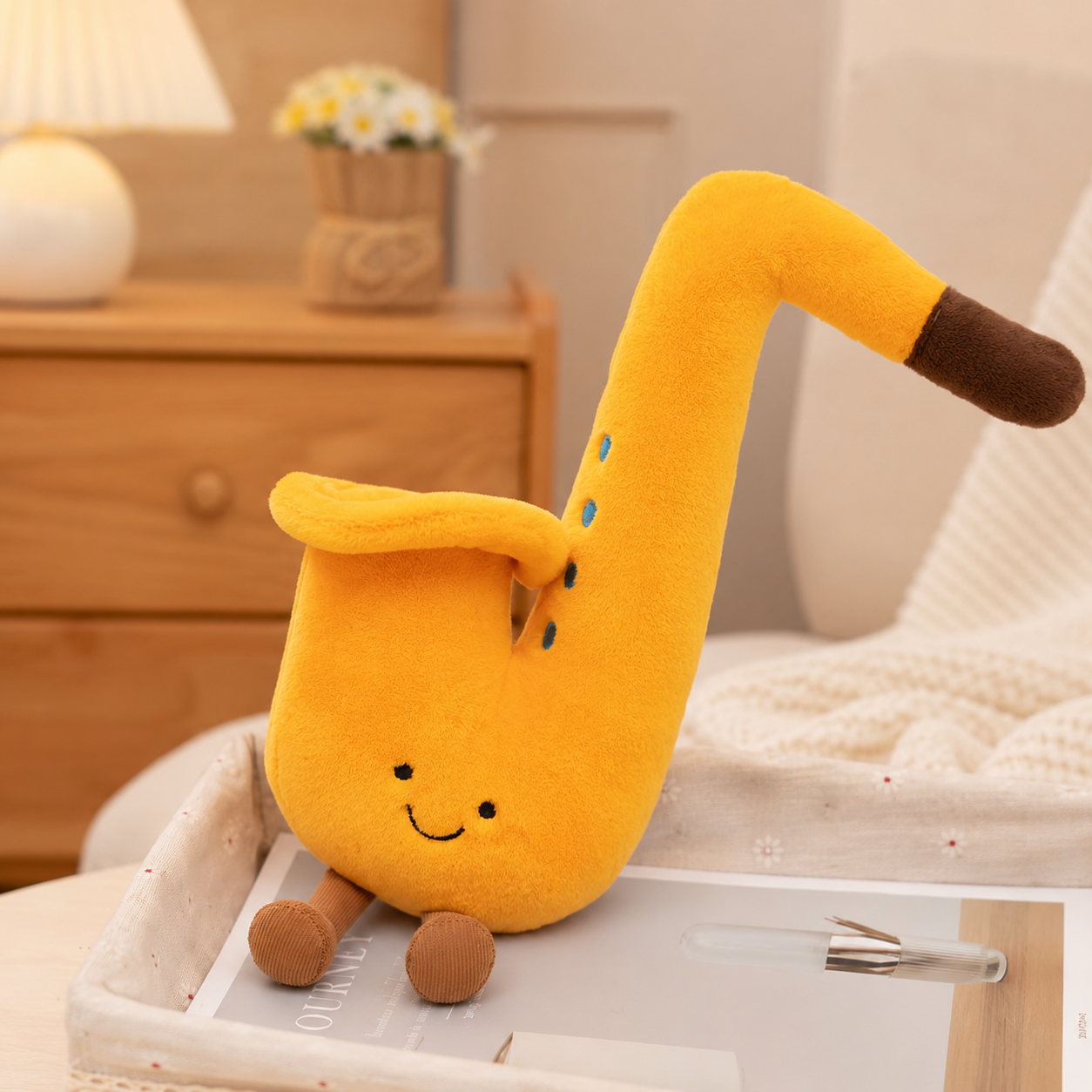 Happy Fluffy Saxophone Plush