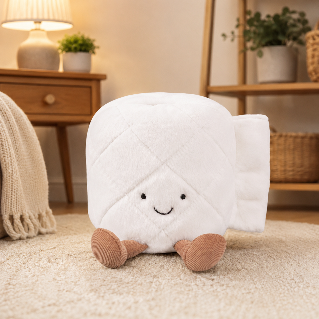 Happy Fluffy Toilet Paper Roll Plush