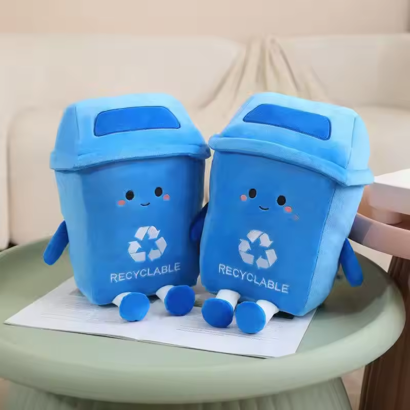 Dark Blue Garbage Can Plush