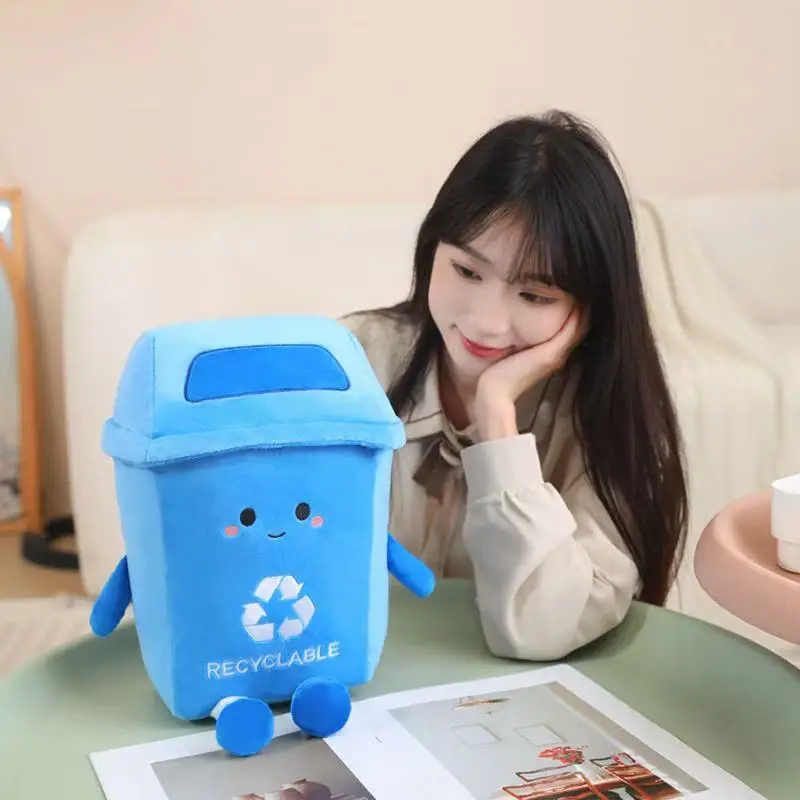 Dark Blue Garbage Can Plush