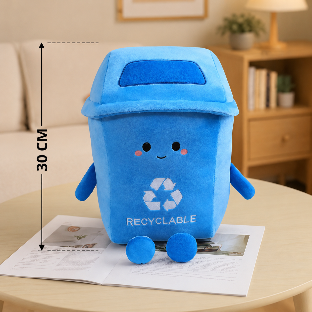 Dark Blue Garbage Can Plush