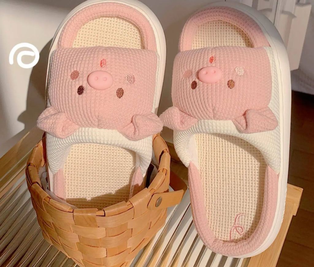 Cute Knitted Pig Kawaii Slippers