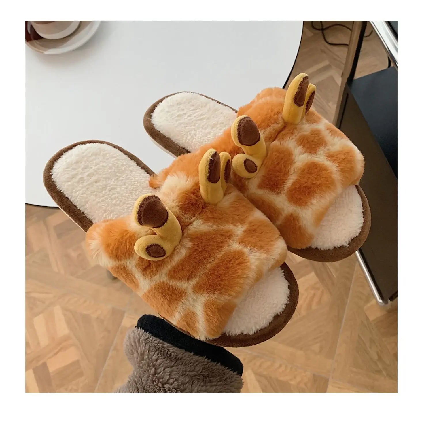 Fluffy Giraffe Ears Kawaii Slippers