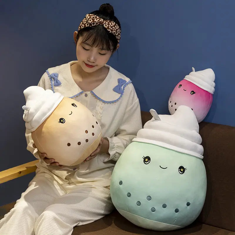 Pink Ice Cream Bubble Tea Plushie