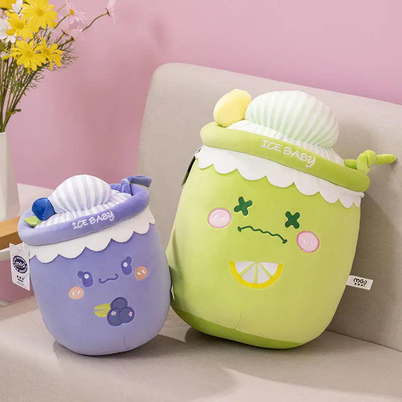 Adorable Peach Bubble Tea Plushie