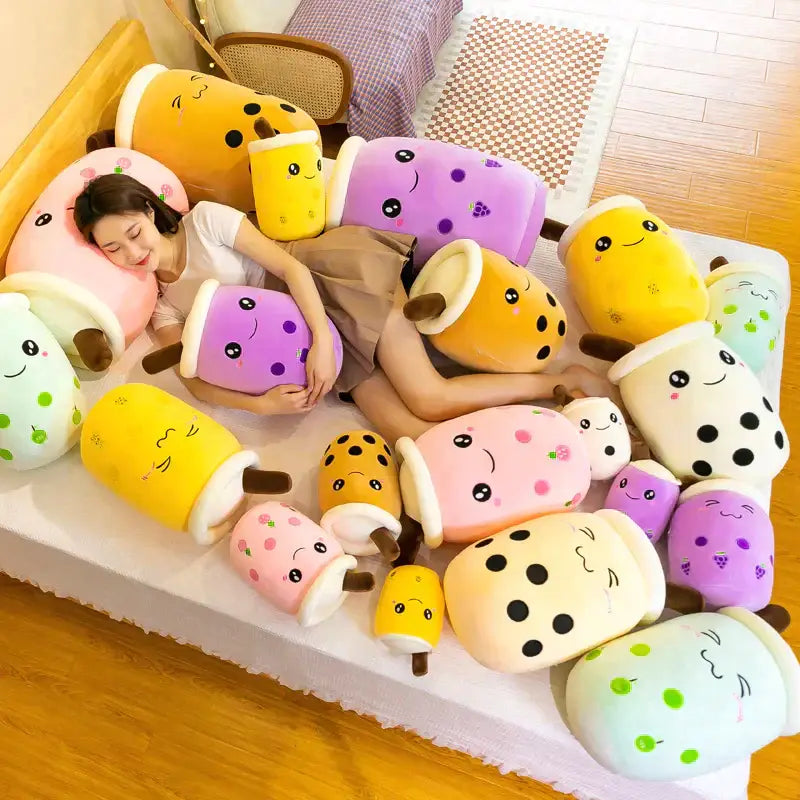 Blushing White Bubble Tea Plushie