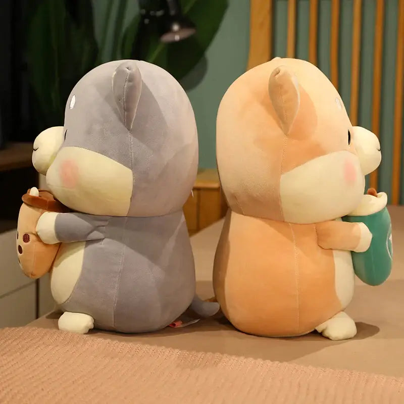 Grey Shiba Inu Bubble Tea Plushie