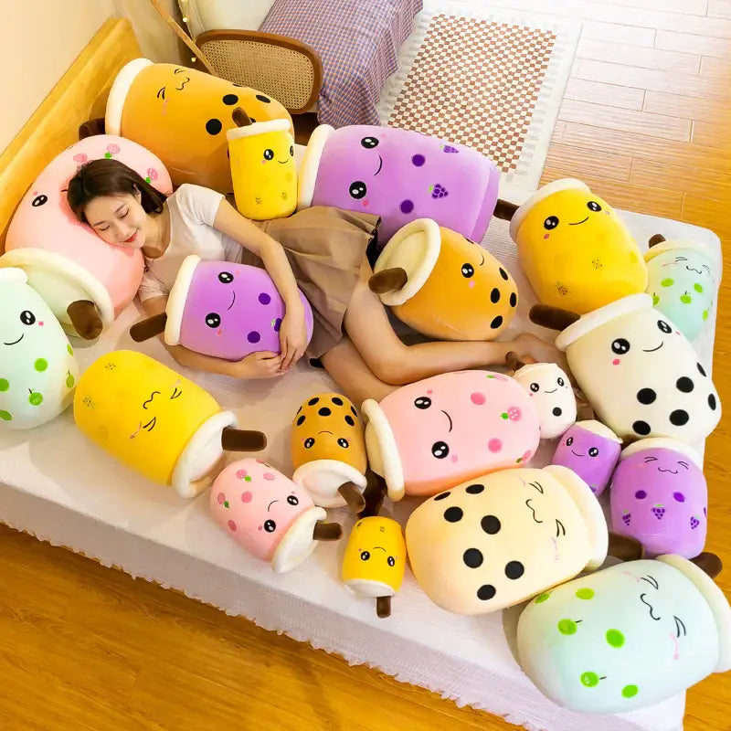 Cute Brown Bubble Tea Plushie