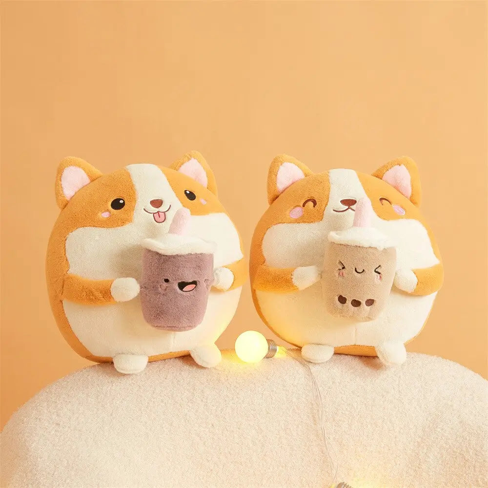Savoring Corgi Bubble Tea Plushie