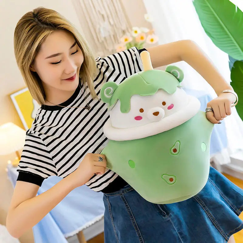 Cute Lemon Bear Bubble Tea Plushie