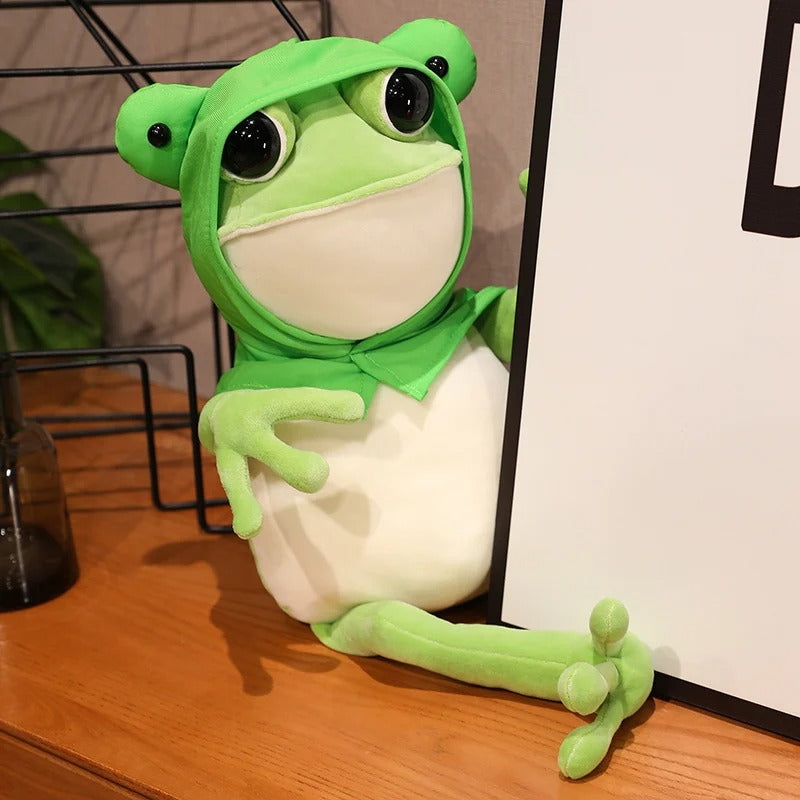 Green Hooded Frog Plush