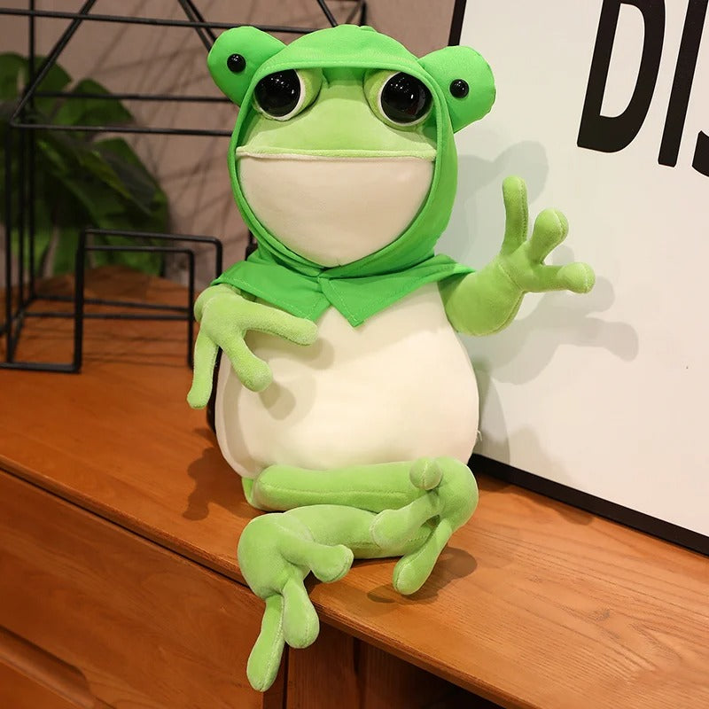 Green Hooded Frog Plush