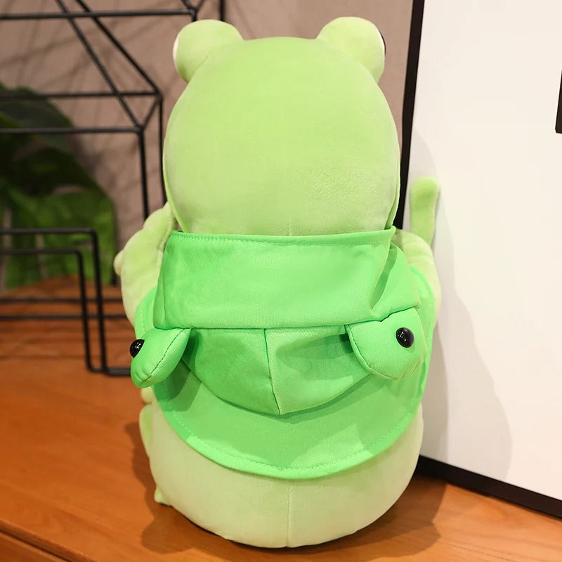 Green Hooded Frog Plush