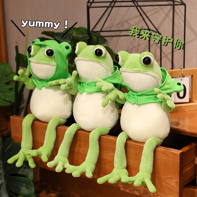 Green Hooded Frog Plush