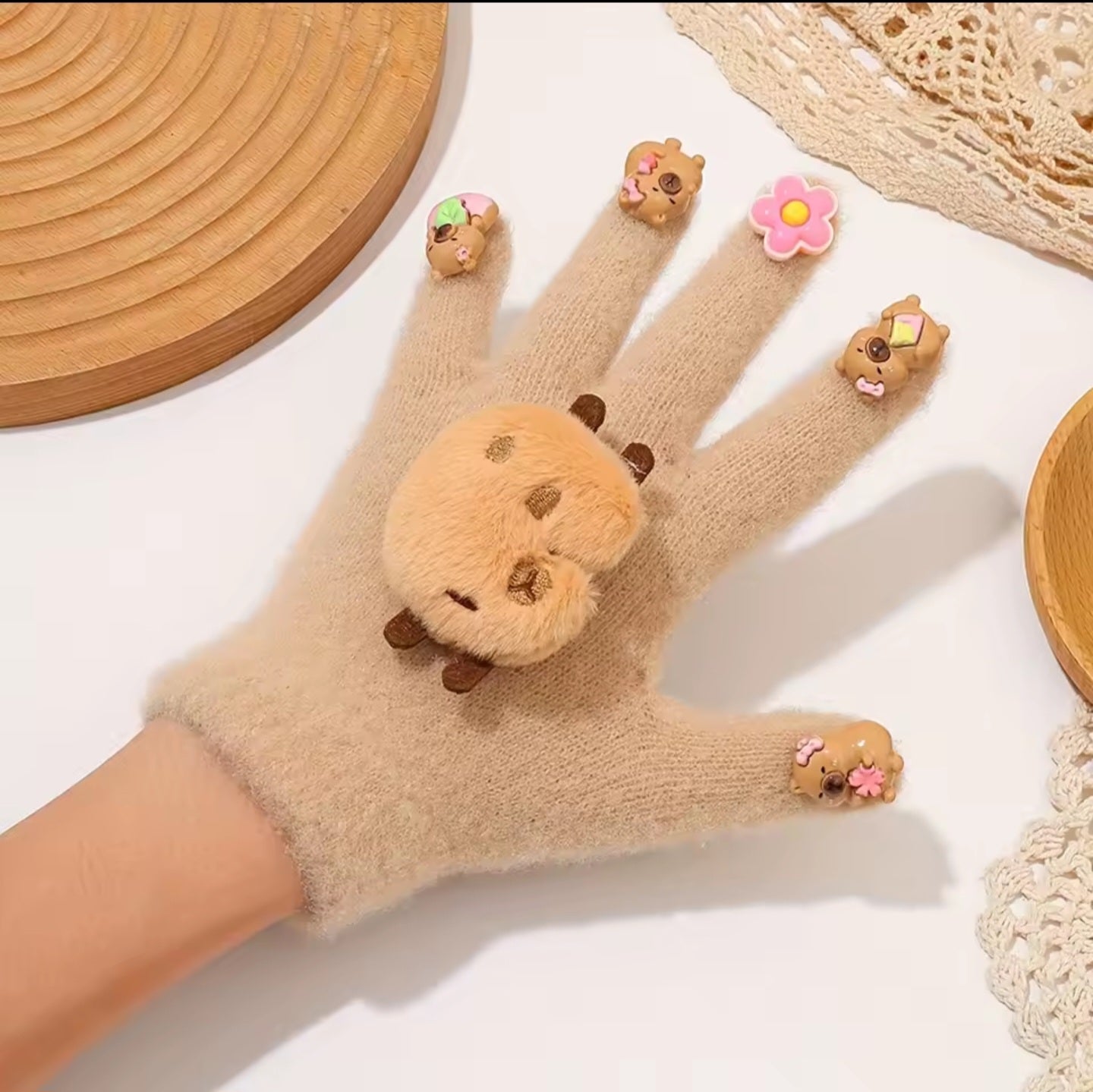 Cute Soft Standing Capybara Gloves