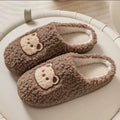 Brown Fuzzy Bear Slippers