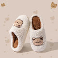 White Fuzzy Bear Slippers