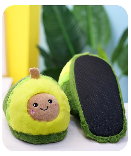 Fuzzy Avocado Slippers