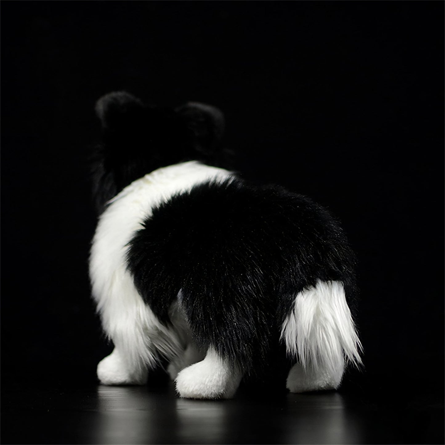 Realistic Black Border Collie Dog Plush