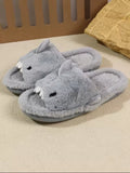 Light Grey Shark Fluffy Slippers