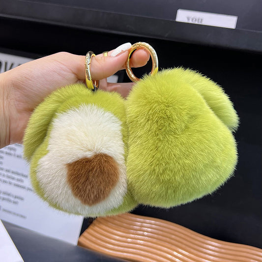 Kawaii Furry Avocado Keychain Plush