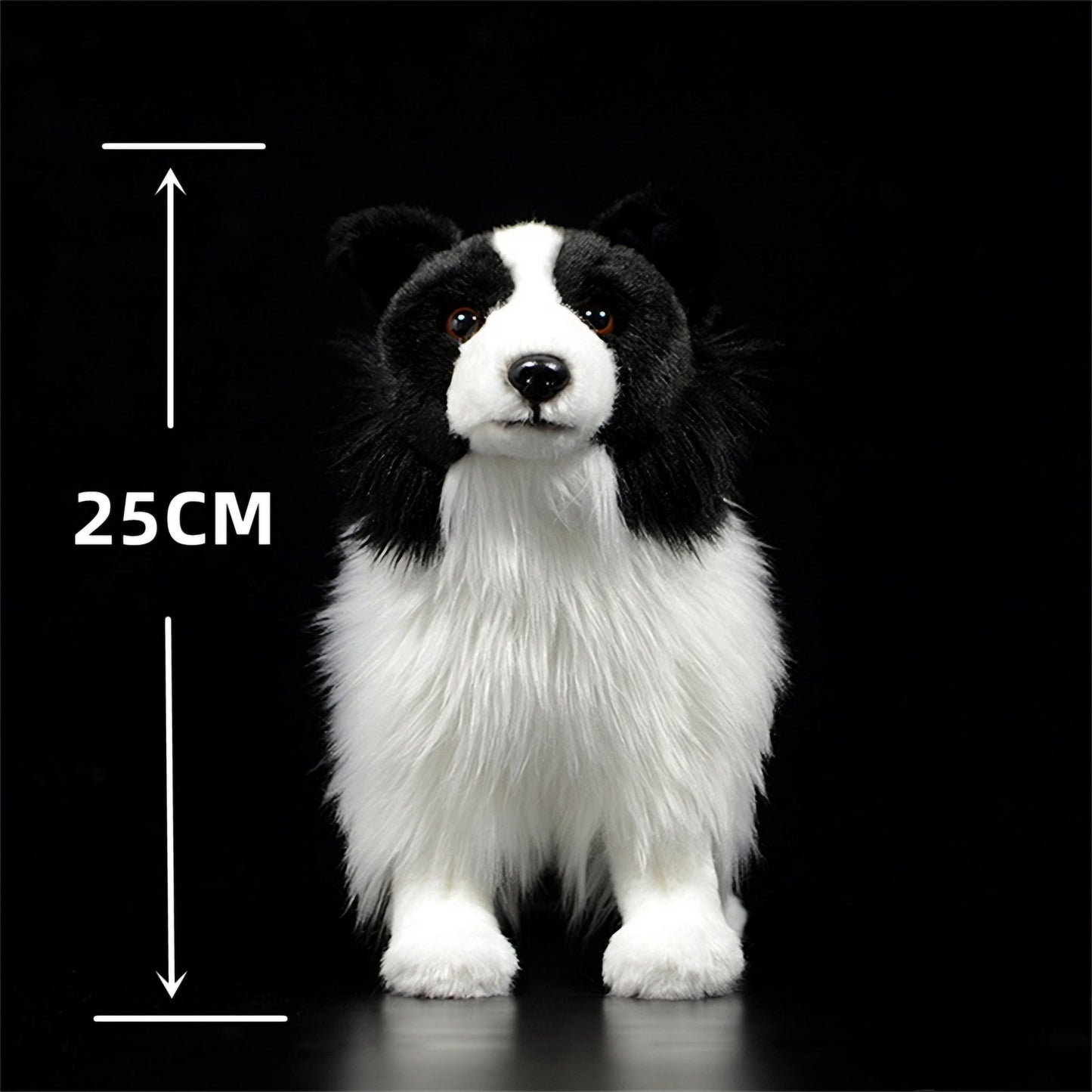 Realistic Black Border Collie Dog Plush