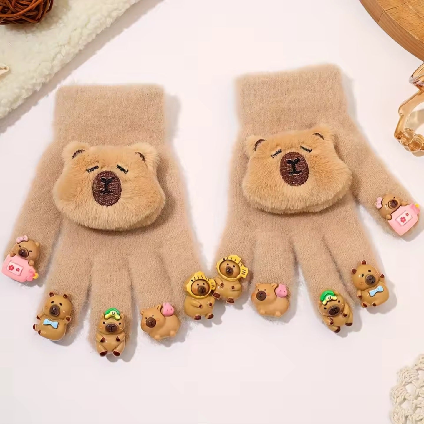 Cute Soft Capybara Gloves