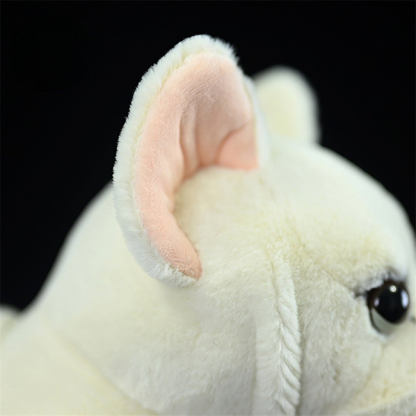 Realistic White French Bulldog Puppy Plush