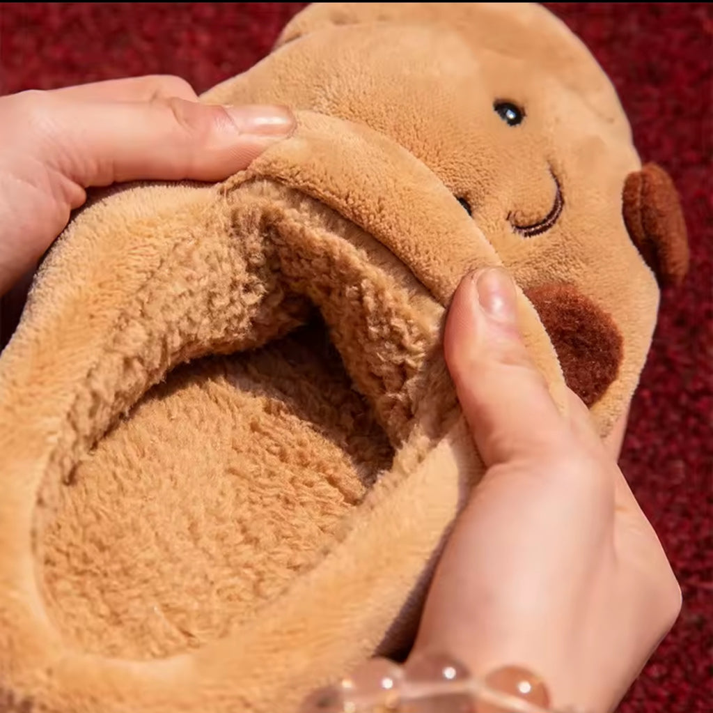 Adorable Croissant Fluffy Slippers