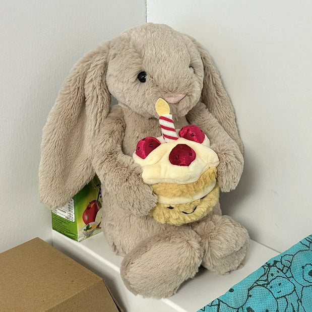 Bunny With Strawberry Cake Plush