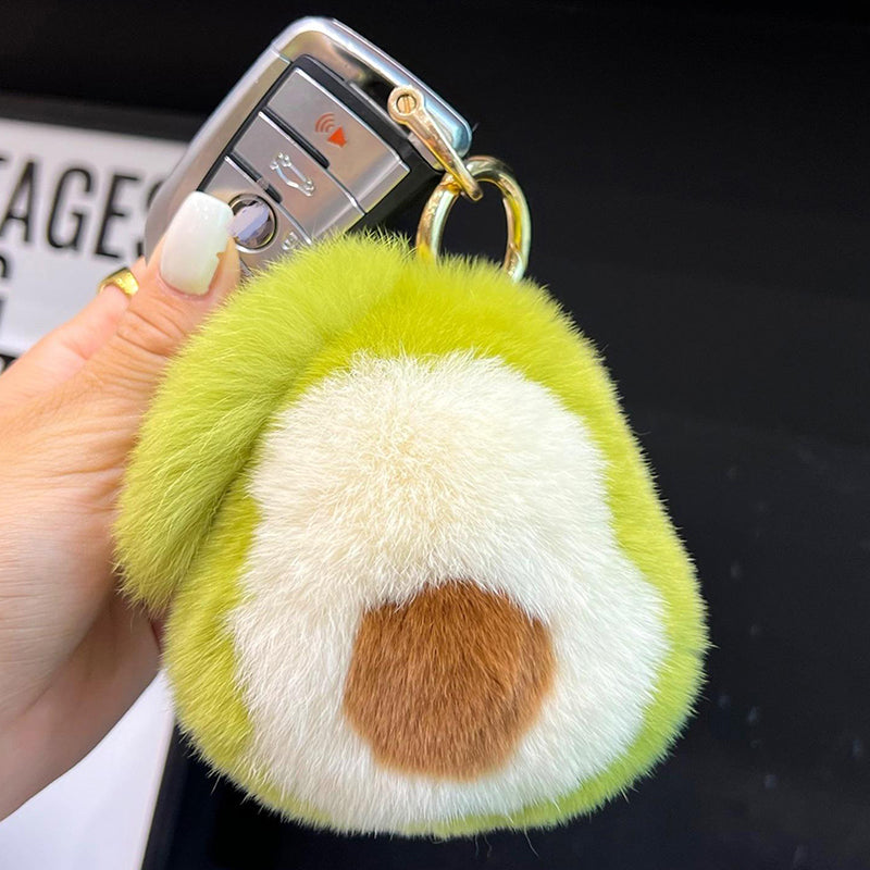 Kawaii Furry Avocado Keychain Plush