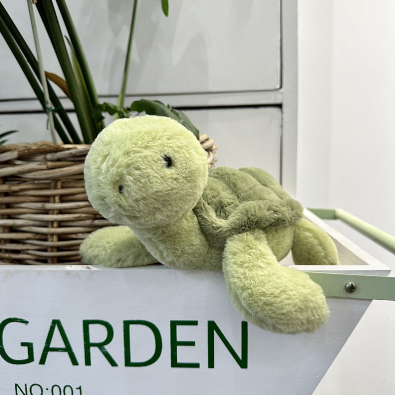 Fuzzy Green Baby Turtle Plush