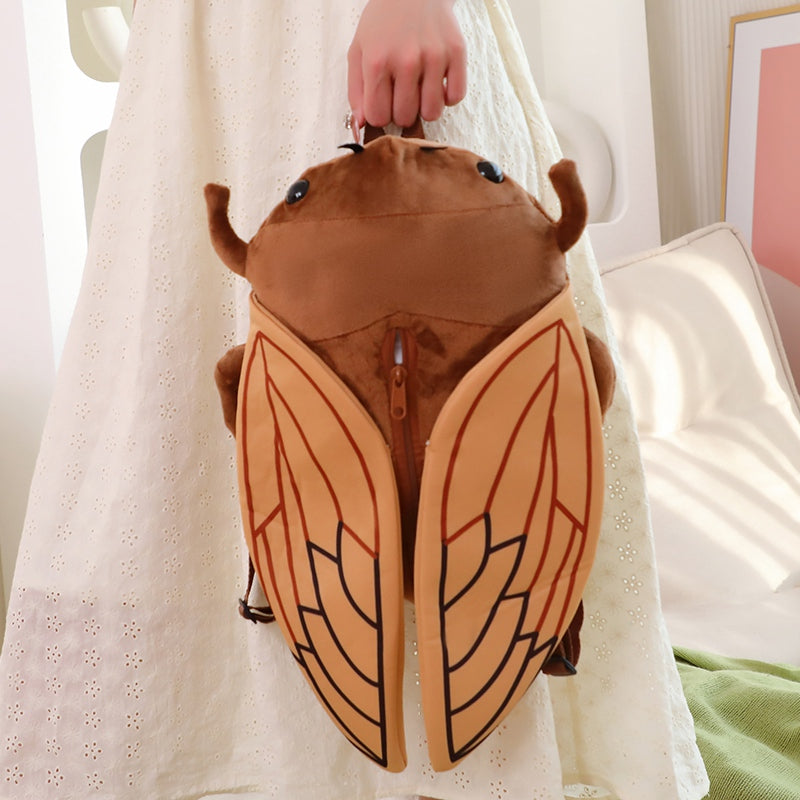 Brown Cicada Bug Backpack Plush